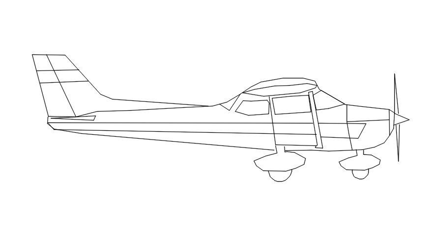 AutoCAD 2D block of airplane, CAD file, dwg file