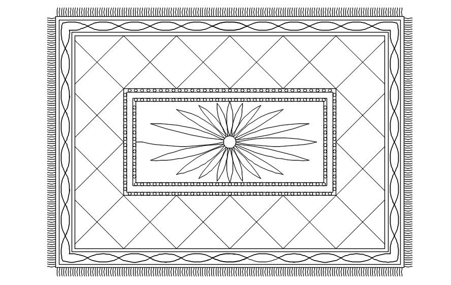 AutoCAD 2D block of carpet, dwg file, CAD file