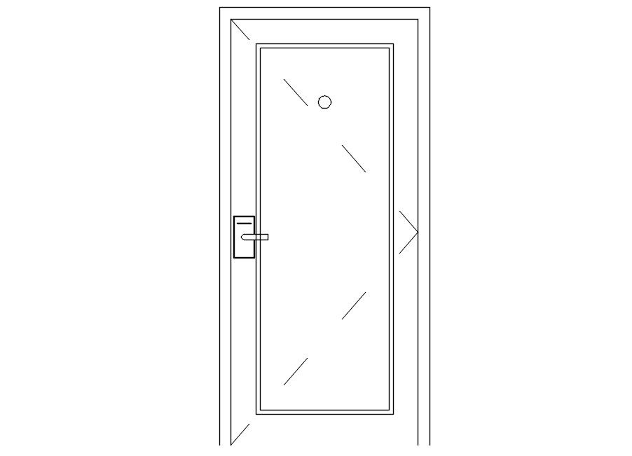 AutoCAD 2D block of door, dwg file, CAD file
