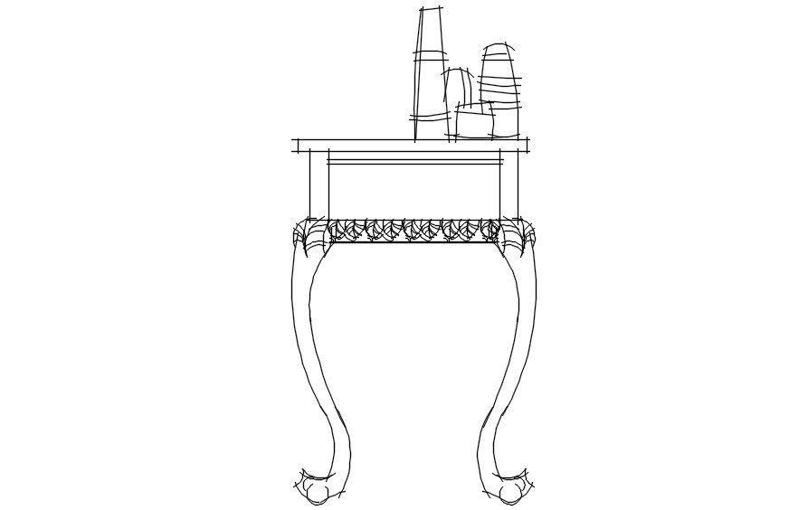 AutoCAD 2D block of table, dwg file, CAD file