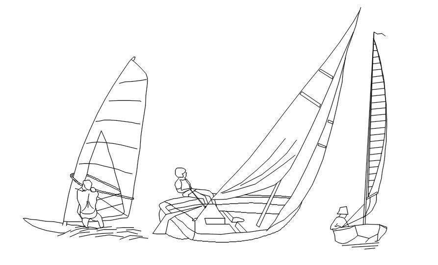 AutoCAD 2D blocks of boats, dwg file, CAD file