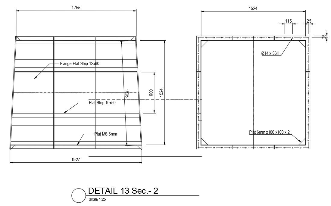 AutoCAD 2D design of casing details, CAD file, dwg file