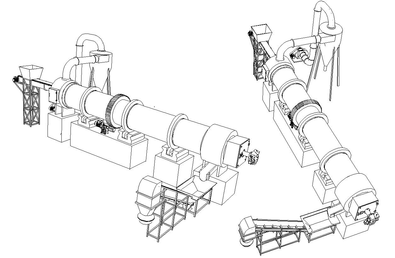 AutoCAD 2D design of incinerator machine, CAD file, dwg file