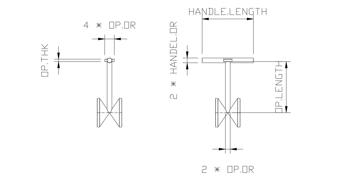 AutoCAD 2D design of machine with handle details, CAD file, dwg file