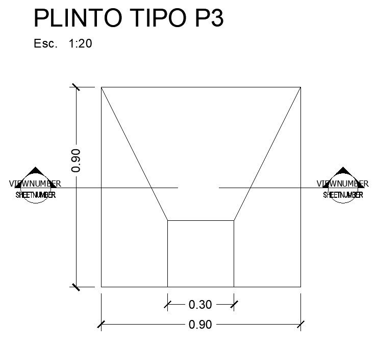 AutoCAD 2D design of plinth type with details, CAD file, dwg file