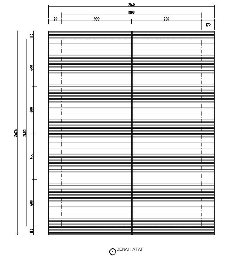 AutoCAD 2D design of roof plan in detail, CAD file, dwg file