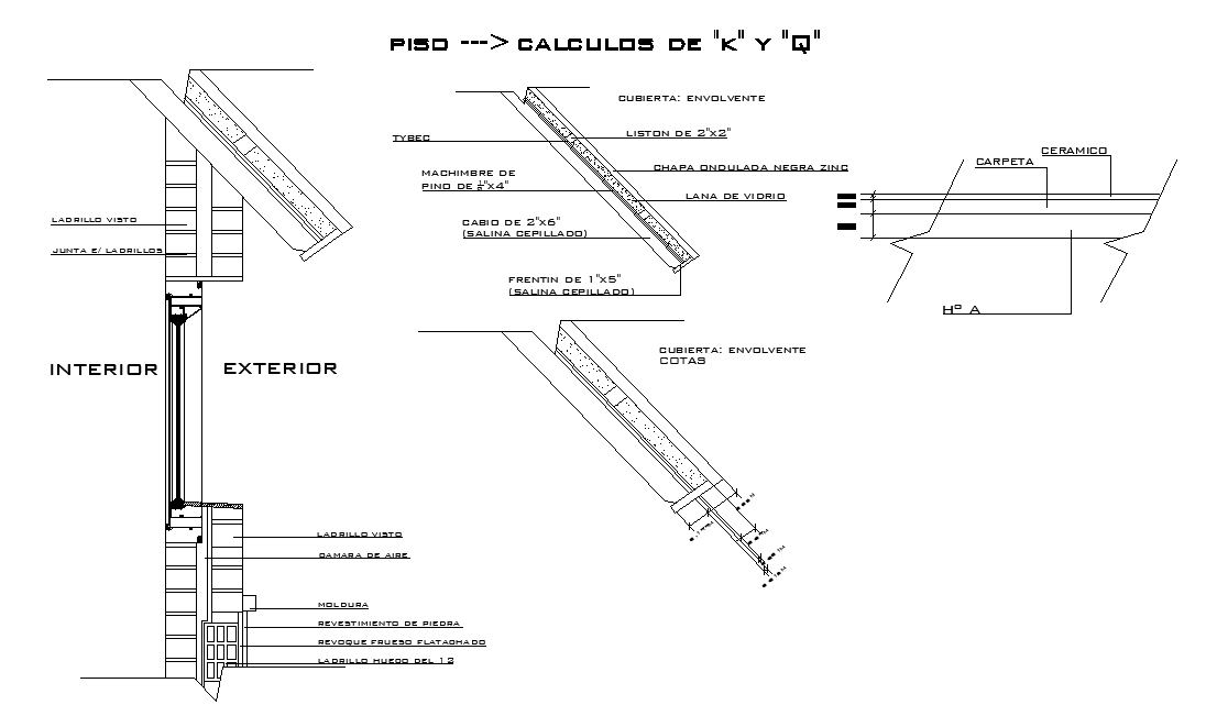 AutoCAD 2D drawing file shows the detail of the thermal property temperature calculation