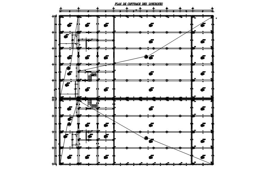 AutoCAD 2D drawing of Raft foundation layout plan, dwg file, CAD file