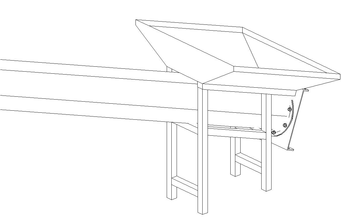AutoCAD 2D drawing of inclined screw feeder, CAD file, dwg file
