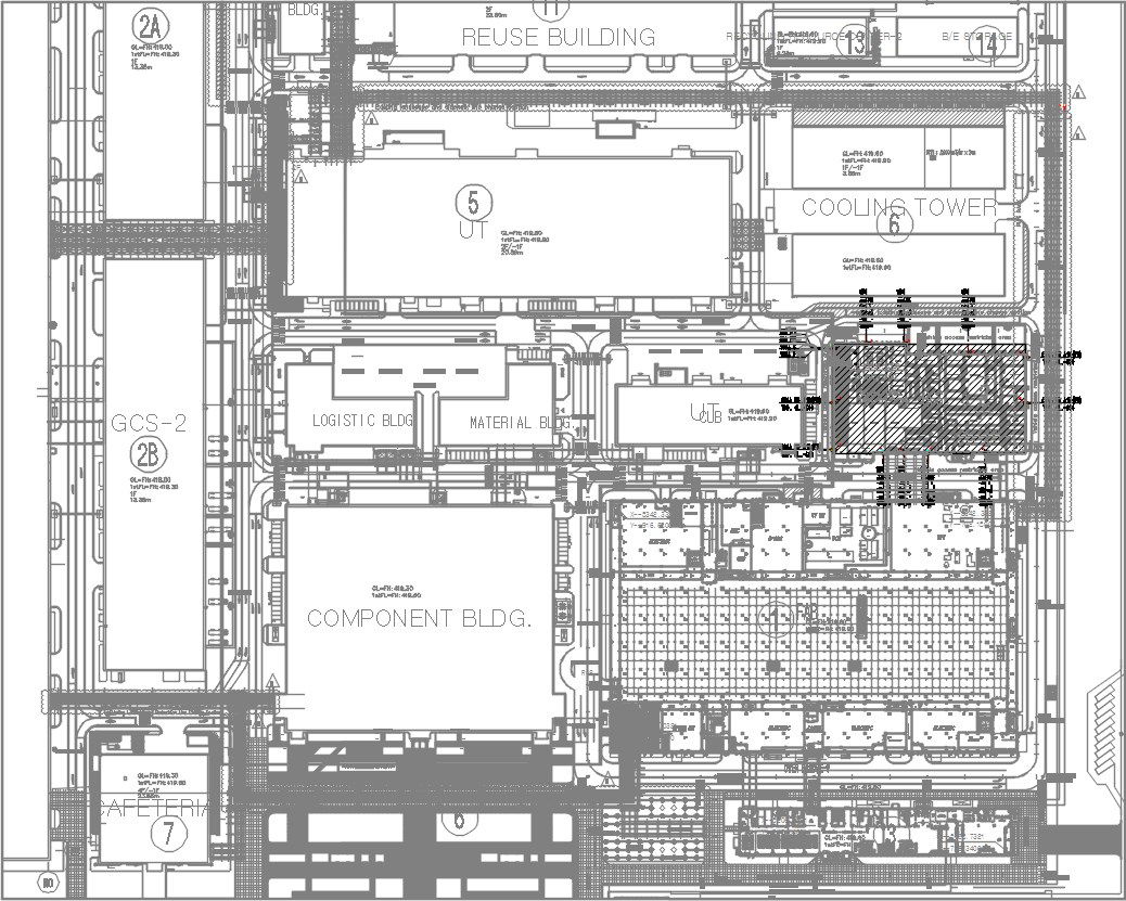 Industrial Plant 2D Layout Plan in AutoCAD DWG for Professionals