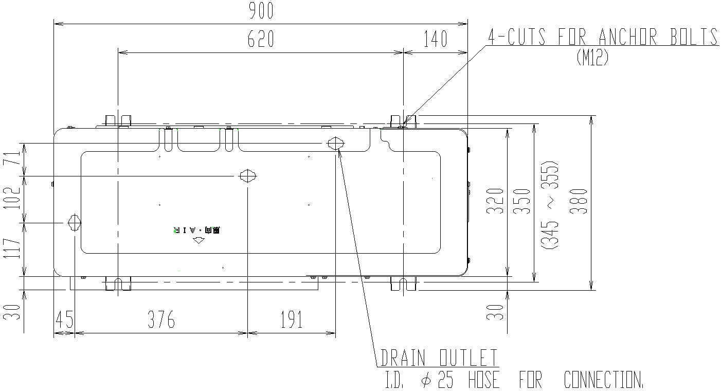 AutoCAD 2D drawing of inside part of air conditioner