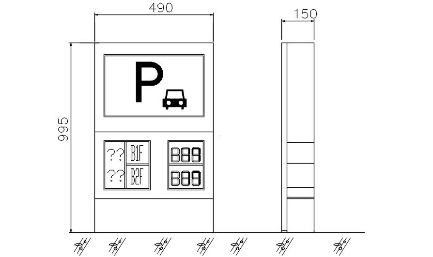 AutoCAD 2D drawing of parking system machinery in detail, dwg file, CAD file