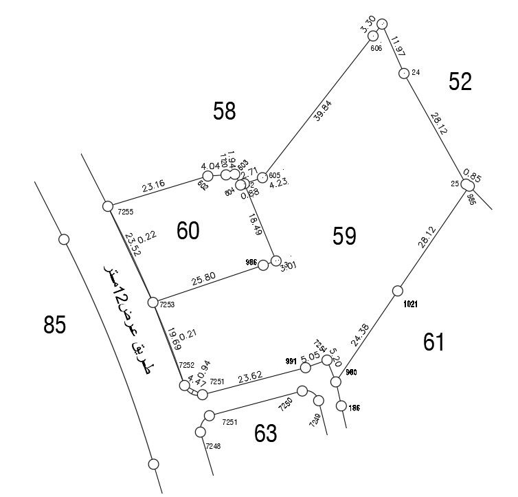 AutoCAD 2D drawing of plot marking, CAD file, and dwg file