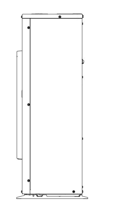 AutoCAD 2D drawing of side view of inverter of air conditioner, CAD file, dwg file