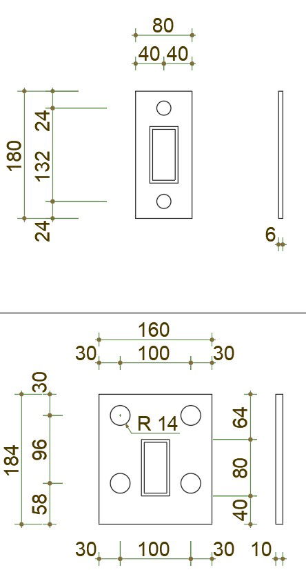 AutoCAD 2D drawing of steel plates, dwg file, CAD file
