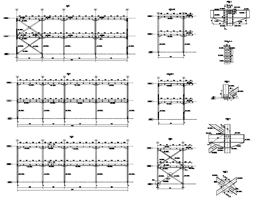 AutoCAD 2D drawing of the structural details, CAD file, dwg file