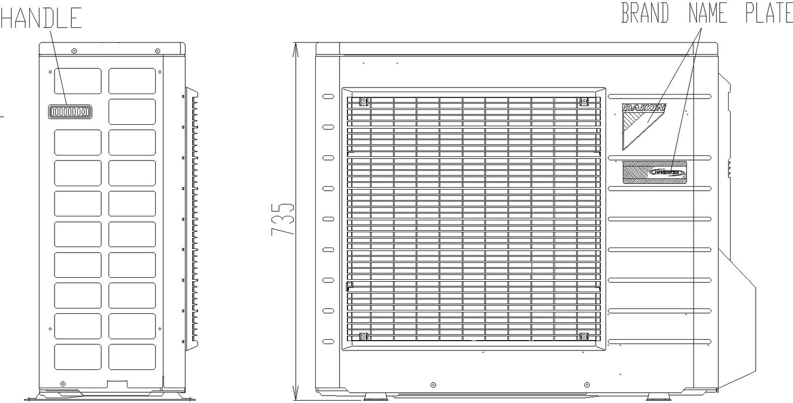AutoCAD 2D file of compressor of air conditioner in detailing