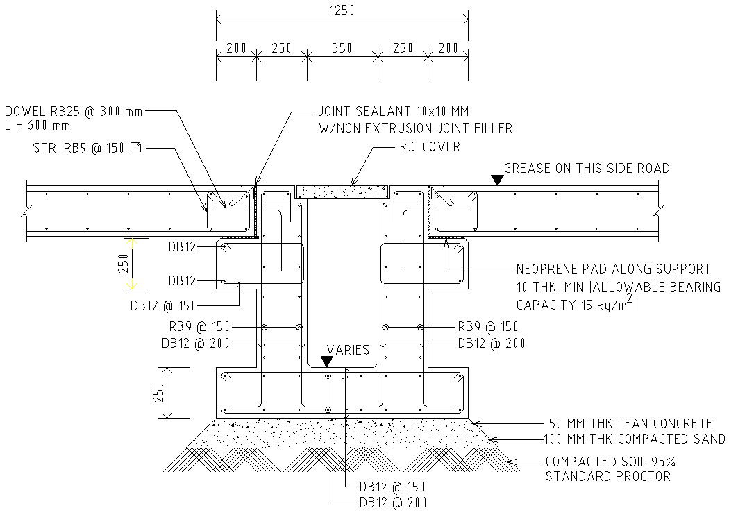 AutoCAD 2D file shows the Details of the typical gutter and manhole diagram.Download the AutoCAD DWG file.