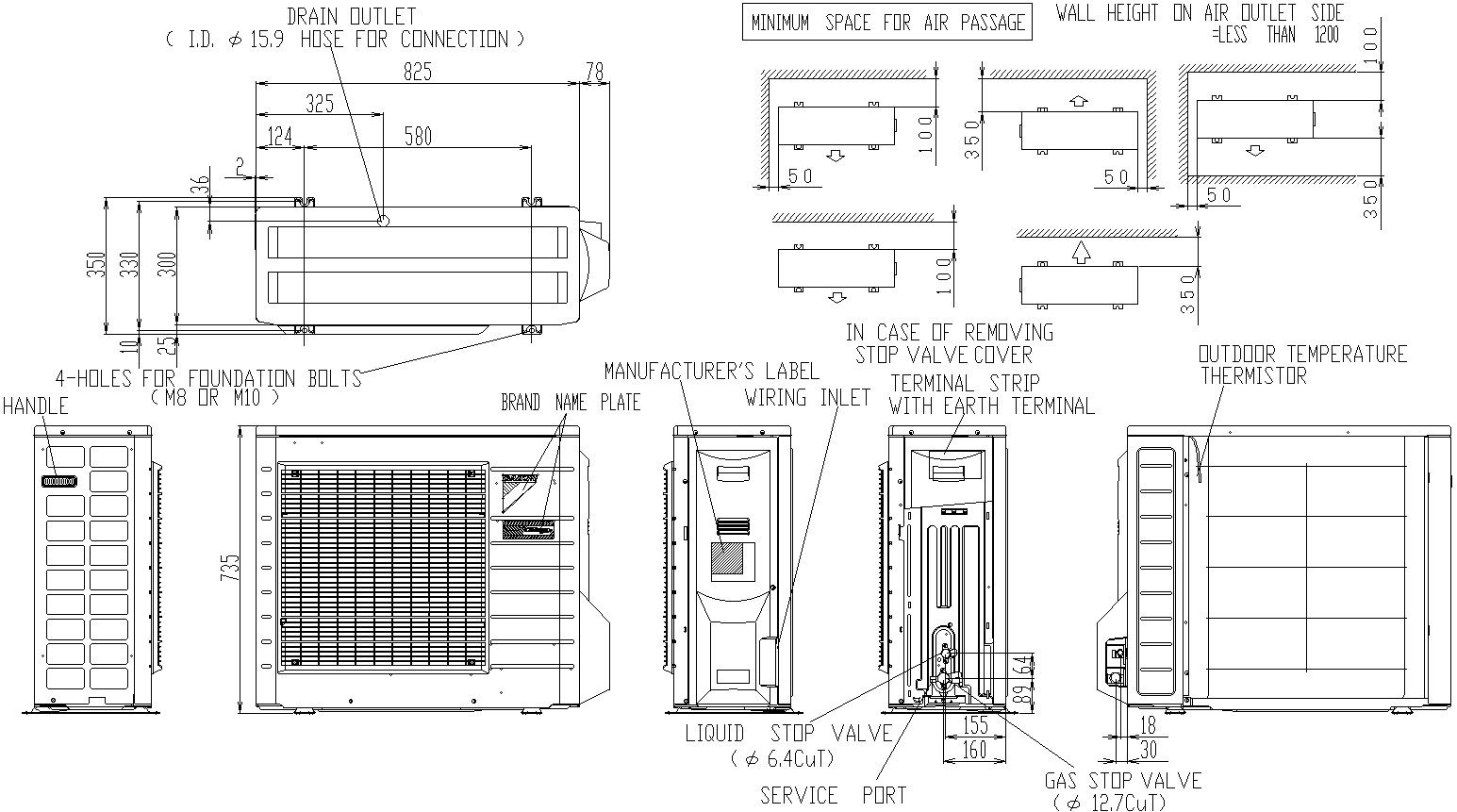 AutoCAD 2D layout of air conditioner with their all parts