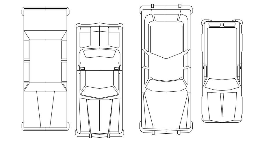 AutoCAD 2d plan view cad blocks of cars in dwg file.