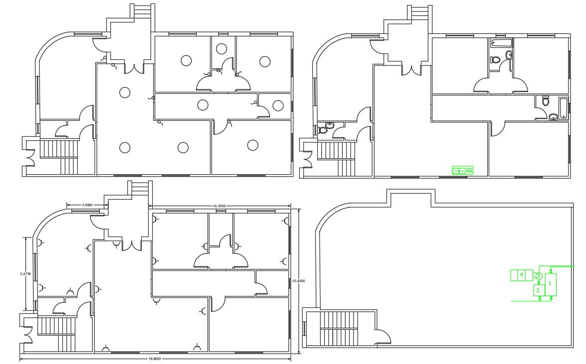 AutoCAD 3 BHK House Electrical Layout Plan Design