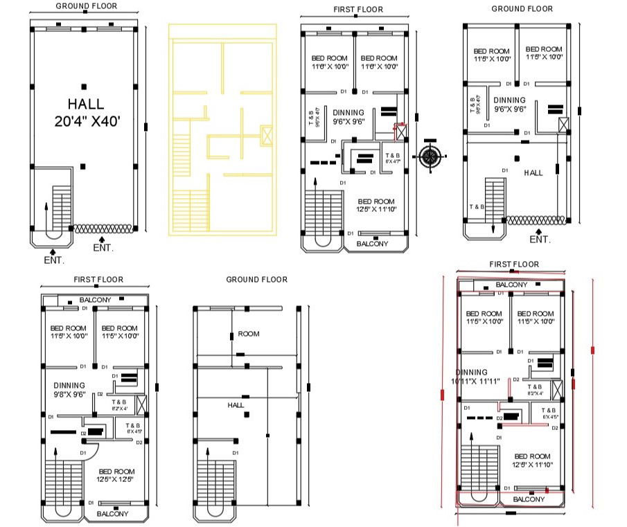 AutoCAD 3 BHK House Layout Plan DWG File