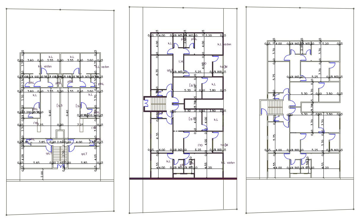 AutoCAD 3 BHK House Plan With Different Option CAD Drawing