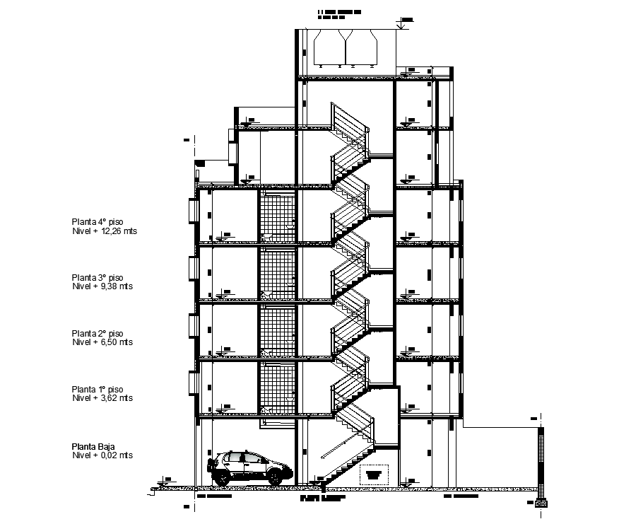 AutoCAD Apartment Building Section CAD Drawing Download DWG File