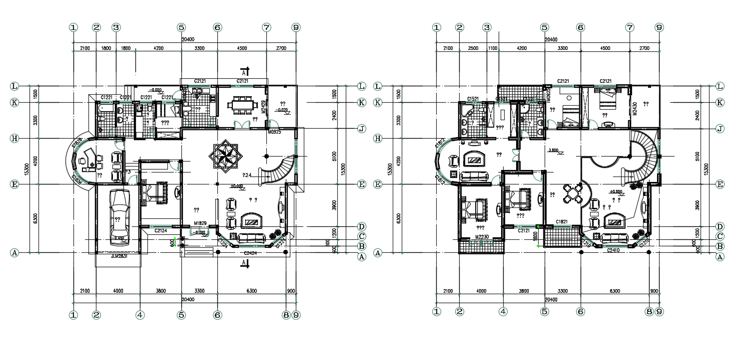 AutoCAD Architecture House Ground Floor Plan And First Floor Plan Drawing Download DWG File