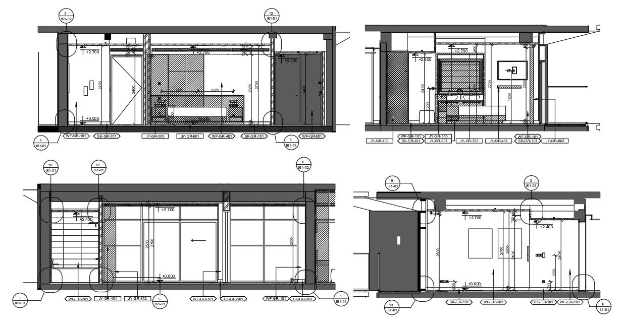 AutoCAD DWG 2D Drawing File shows details of the sectional elevation details of the building.Download the AutoCAD DWG file now.