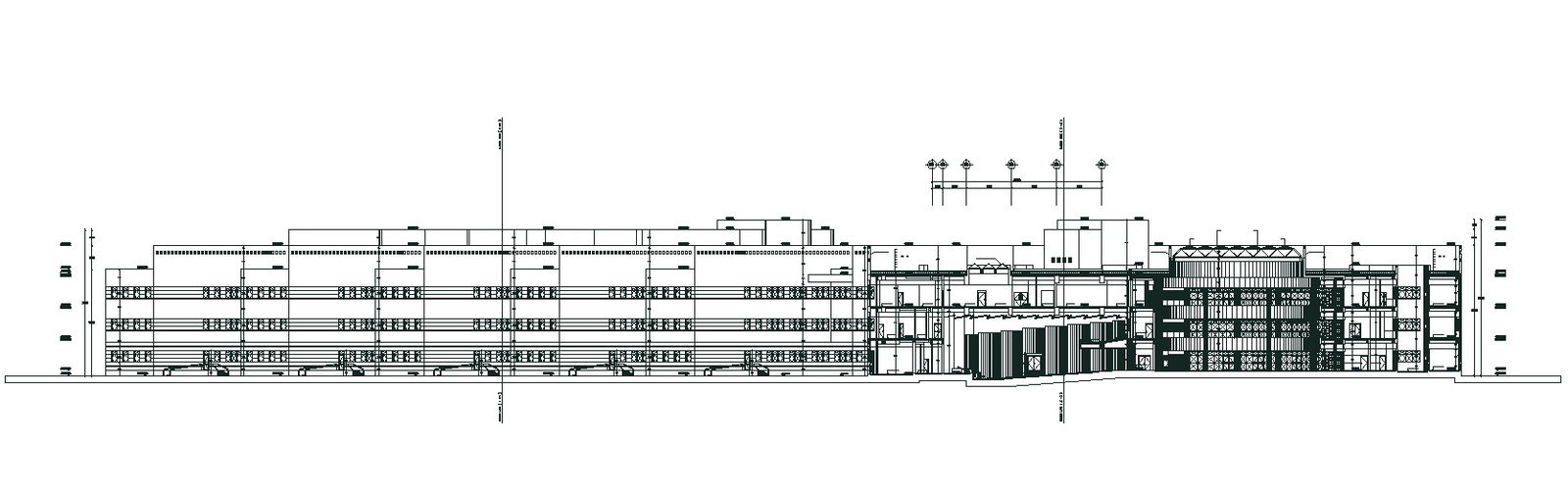 AutoCAD DWG Drawing file of the typical section and elevation details of the office building,Download the AutoCAD DWG file.