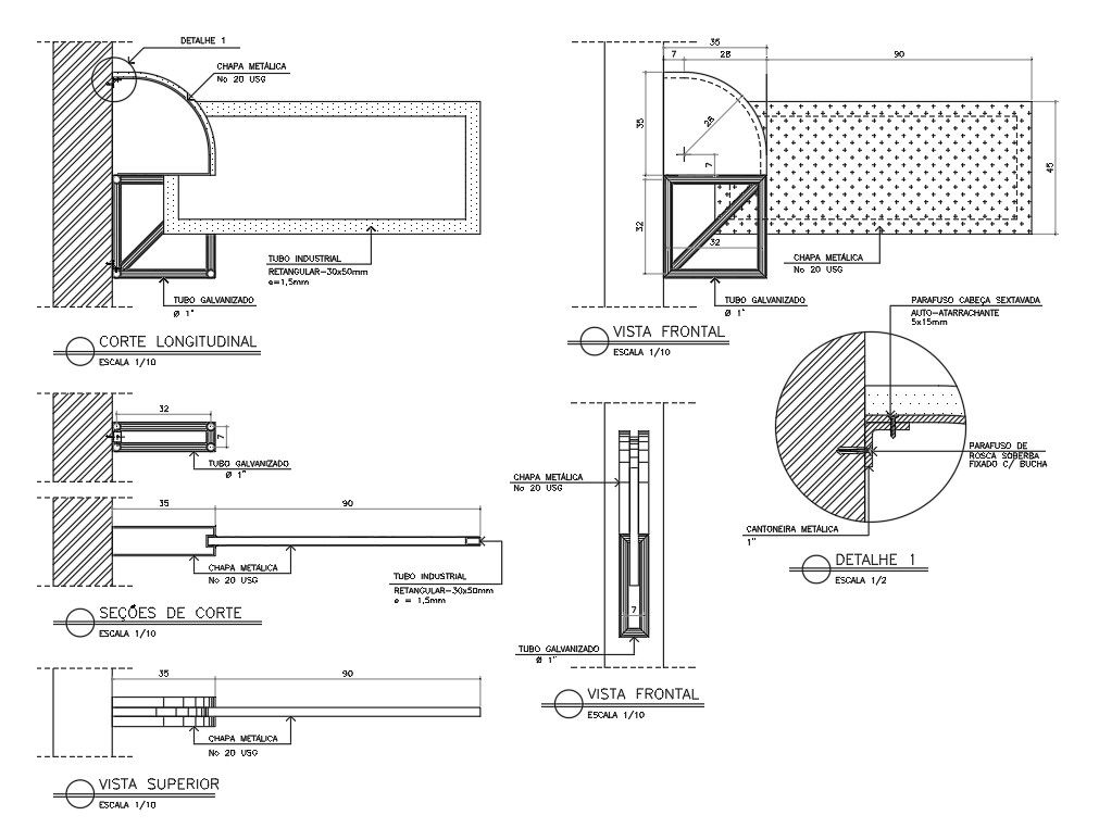 AutoCAD DWG Drawing of the totem detailed section drawing details is given. Download the AutoCAD 2D DWG file.