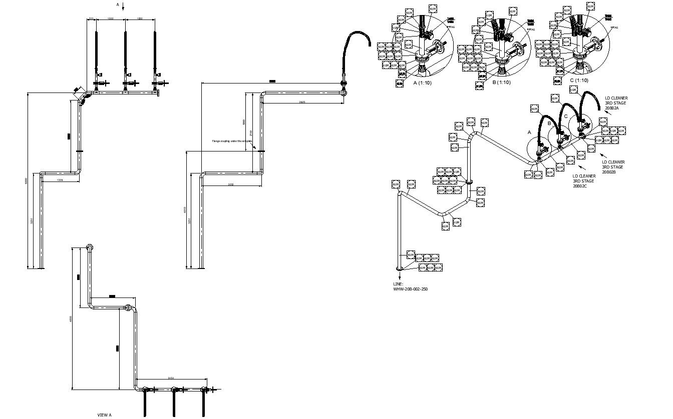 AutoCAD DWG File for Isometric LD Cleaner Accepted Pipe Line