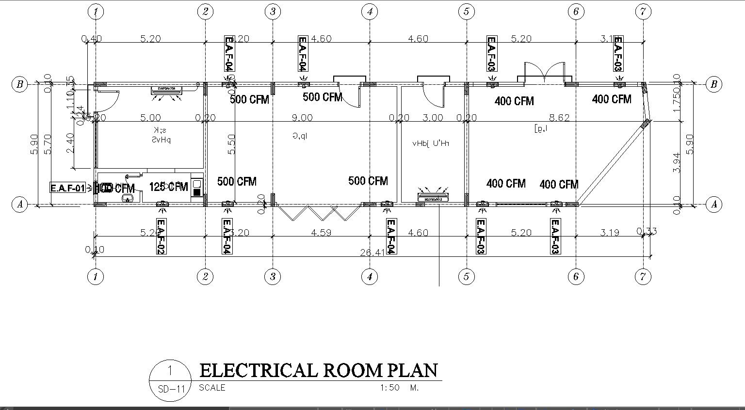 Electrical Room with Precise Layout Plan in CAD Drawing File