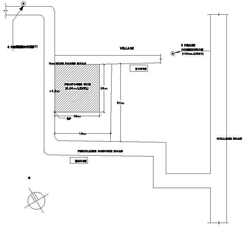 Mobile Network Tower 16x10m Site Layout CAD Model DWG file