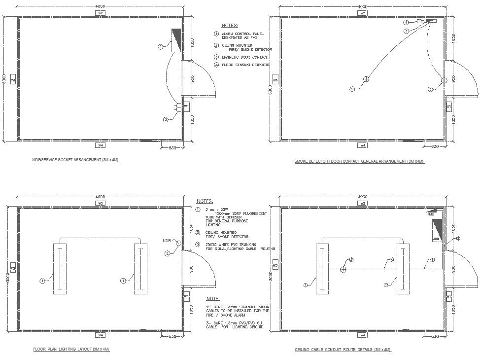 AutoCAD DWG drawing of the 40meter telecommunication tower floor plan and socket arrangement details. Download the AutoCAD DWG file.