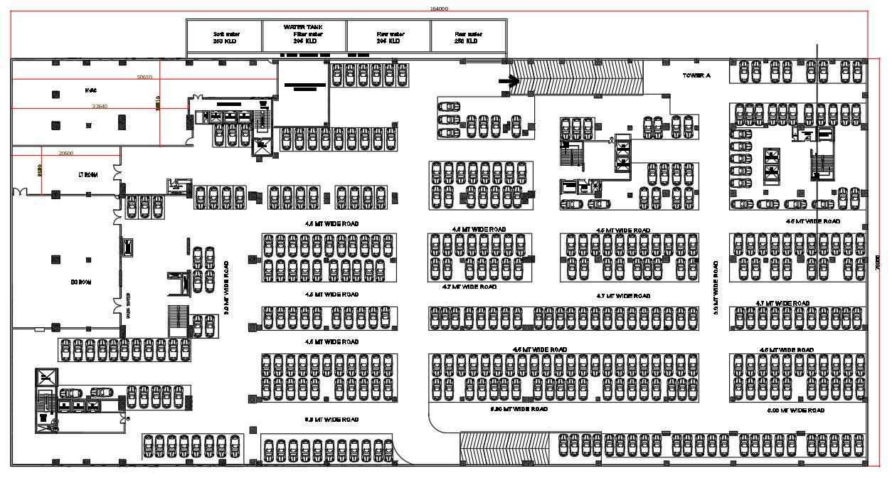 AutoCAD DWG drawing of the ITES park building car parking details is given in this drawing. Download the AutoCAD 2D DWG file.