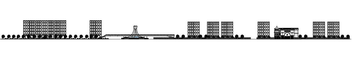 AutoCAD DWG drawing showing High rise row buildings front elevation details.Download the AutoCAD DWG file.