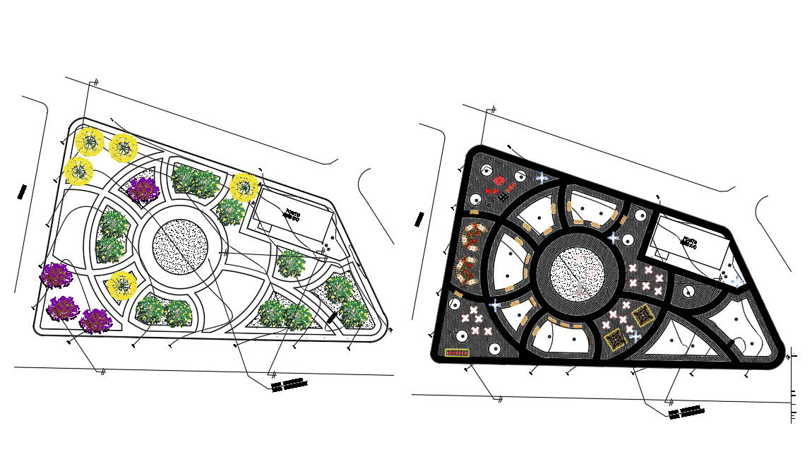 AutoCAD DWG drawing showing the details of the Hall of Glory municipal city Garden plantation details .Download the AutoCAD 2D DWG file.