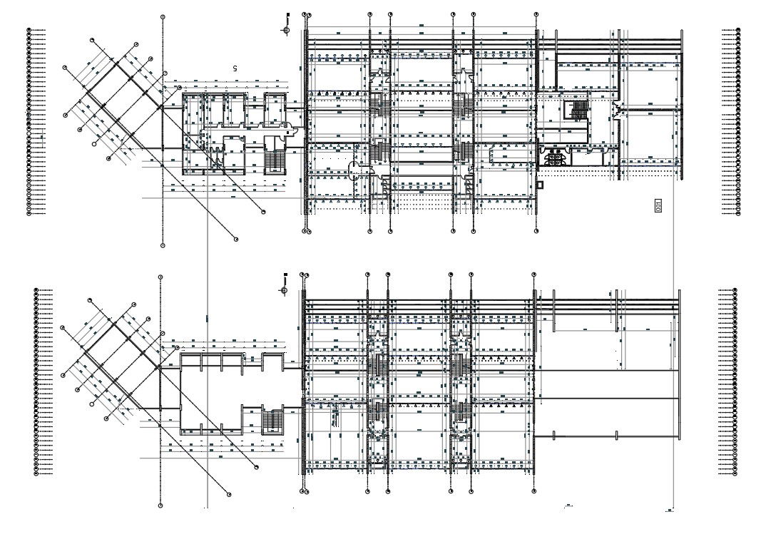 AutoCAD DWG drawing showing the details of the commercial building floor plan and section details. Download the AutoCAD DWG file.