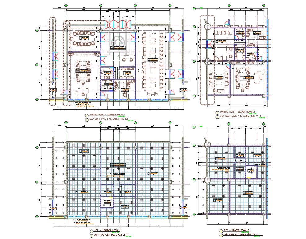 AutoCAD DWg files show the General Secretary Office Building partial floor plan and sectional details, Download the DWG file.