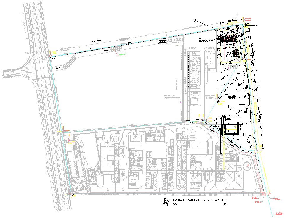 AutoCAD Drawing 2D file shows the Details of the municipality's overall road drainage connection system. Download the AutoCAD DWG file.