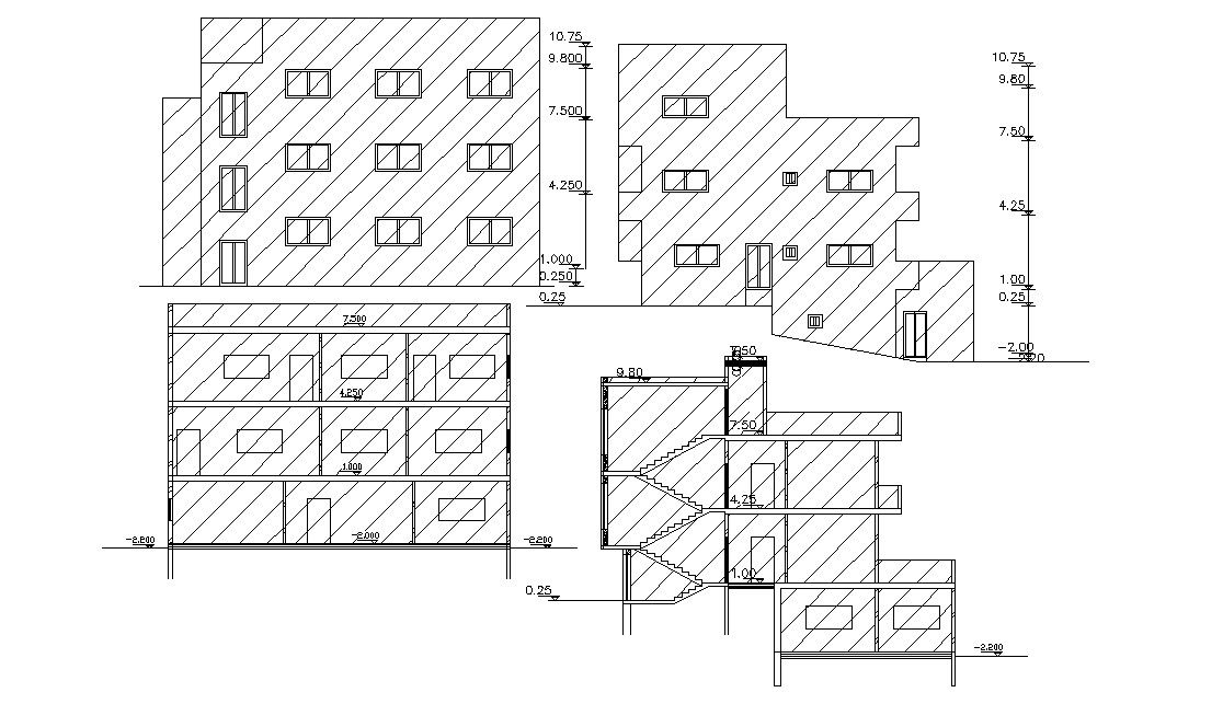 AutoCAD Drawing Apartment Building Design DWG File