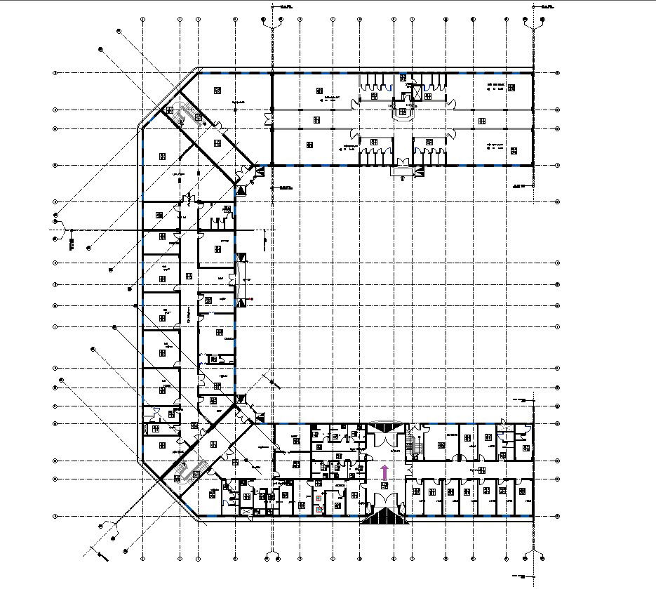 AutoCAD Drawing Detailing the Ground Floor Layout of a Commercial Building