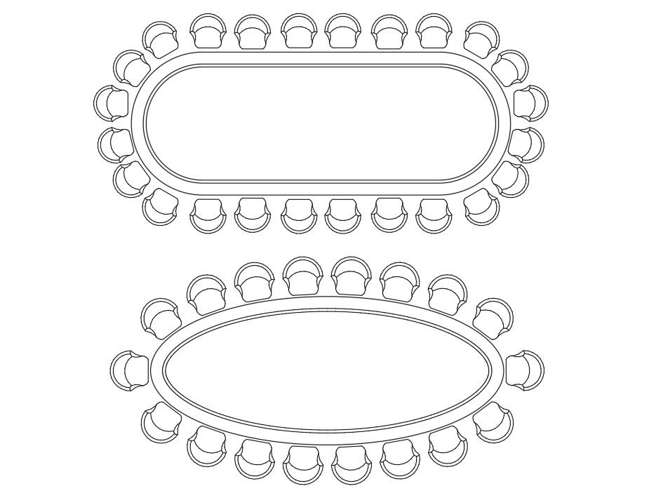 AutoCAD Dining Table Block Design in DWG File Format