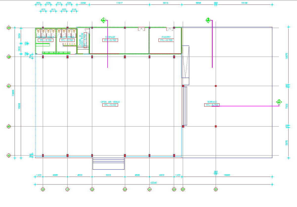 AutoCAD Drawing For Open-Air Venue Layout Plan Dwg File