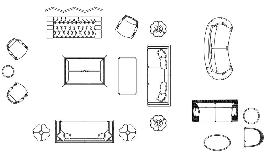 AutoCAD Drawing Living room Furniture CAD Blocks DWG File
