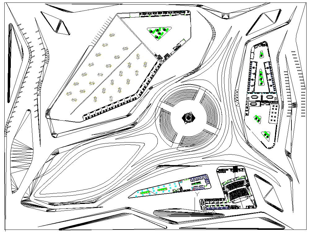 AutoCAD Drawing file of the urban design site layout section ,Download the AutoCAD DWG file.