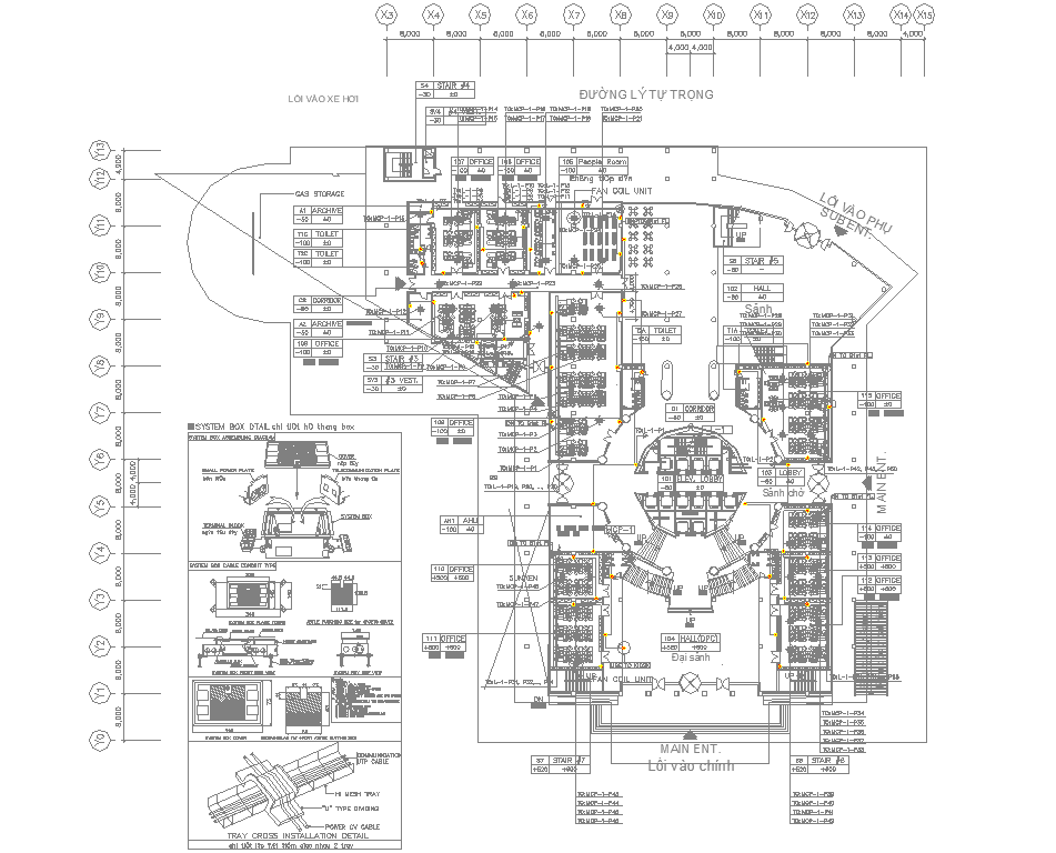 AutoCAD Drawing file showing the details of the floor plan of the Electrical System box and sectional details. Download the dwg file.
