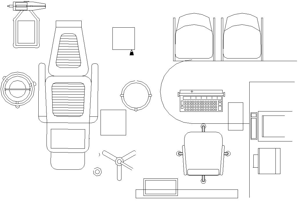AutoCAD Drawing files show the Dental consultant room furniture blocks. Download the AutoCAD 2D DWG file.